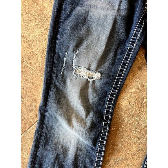 Miss Me Mid-Rise Easy Boot stretch denim jeans, distressed, Women's size 27 - Picture 2 of 13